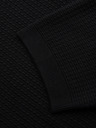Ombre Clothing Herren Strick-Poloshirt ohne Knöpfe - schwarz