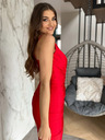 Edoti Midi-Kleid mit Schlitz KENDALL rot