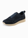 Ombre Clothing Herren-leichte Veloursledersneaker im Sportstil - navy