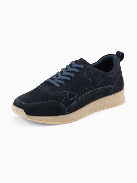 Ombre Clothing Herren-leichte Veloursledersneaker im Sportstil - navy