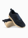 Ombre Clothing Herren-leichte Veloursledersneaker im Sportstil - navy