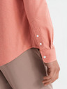 Ombre Clothing Herren-Leinwandhemd mit Stehkragen und Tasche REGULAR FIT - rosa