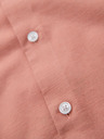 Ombre Clothing Herren-Leinwandhemd mit Stehkragen und Tasche REGULAR FIT - rosa