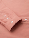 Ombre Clothing Herren-Leinwandhemd mit Stehkragen und Tasche REGULAR FIT - rosa