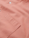 Ombre Clothing Herren-Leinwandhemd mit Stehkragen und Tasche REGULAR FIT - rosa