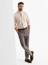 Ombre Clothing Herren-Leinwandhemd mit Stehkragen und Tasche REGULAR FIT - cremeweiß