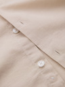 Ombre Clothing Herren-Leinwandhemd mit Stehkragen und Tasche REGULAR FIT - cremeweiß