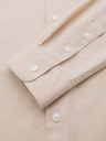 Ombre Clothing Herren-Leinwandhemd mit Stehkragen und Tasche REGULAR FIT - cremeweiß