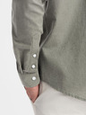 Ombre Clothing Herren-Leinwandhemd mit Stehkragen und Tasche REGULAR FIT - khaki