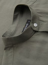 Ombre Clothing Herren-Leinwandhemd mit Stehkragen und Tasche REGULAR FIT - khaki