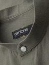 Ombre Clothing Herren-Leinwandhemd mit Stehkragen und Tasche REGULAR FIT - khaki