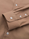 Ombre Clothing Herren-Leinwandhemd mit Stehkragen und Tasche REGULAR FIT - hellbraun