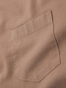 Ombre Clothing Herren-Leinwandhemd mit Stehkragen und Tasche REGULAR FIT - hellbraun