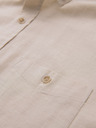 Ombre Clothing Herren-Leinwandhemd mit klassischem Kragen und Taschen REGULAR FIT - cremeweiß