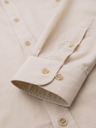 Ombre Clothing Herren-Leinwandhemd mit klassischem Kragen und Taschen REGULAR FIT - cremeweiß