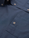 Ombre Clothing Herren-Leinwandhemd mit klassischem Kragen und Taschen REGULAR FIT - blau