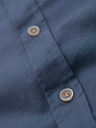 Ombre Clothing Herren-Leinwandhemd mit klassischem Kragen und Taschen REGULAR FIT - blau