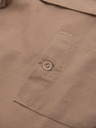 Ombre Clothing Herren-Leinenhemd mit klassischem Kragen und Taschen REGULAR FIT - hellbraun
