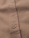 Ombre Clothing Herren-Leinenhemd mit klassischem Kragen und Taschen REGULAR FIT - hellbraun