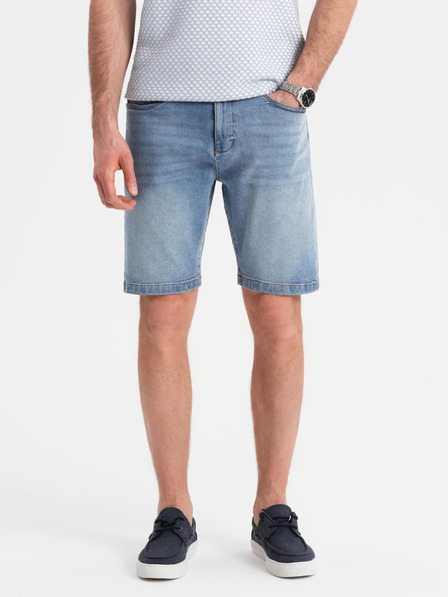 Ombre Clothing Herren-Jeanskurzhose in klassischer Passform - hellblau