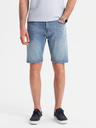 Ombre Clothing Herren-Jeanskurzhose in klassischer Passform - hellblau
