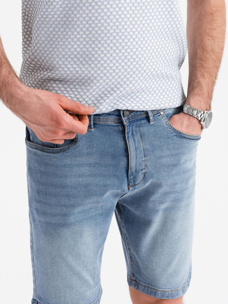 Ombre Clothing Herren-Jeanskurzhose in klassischer Passform - hellblau