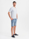 Ombre Clothing Herren-Jeanskurzhose in klassischer Passform - hellblau