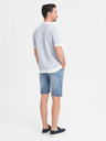 Ombre Clothing Herren-Jeanskurzhose in klassischer Passform - hellblau