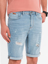 Ombre Clothing Herren-Jeanskurzhose mit zerrissenen Hosenbeinen - hellblau