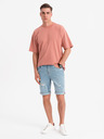 Ombre Clothing Herren-Jeanskurzhose mit zerrissenen Hosenbeinen - hellblau