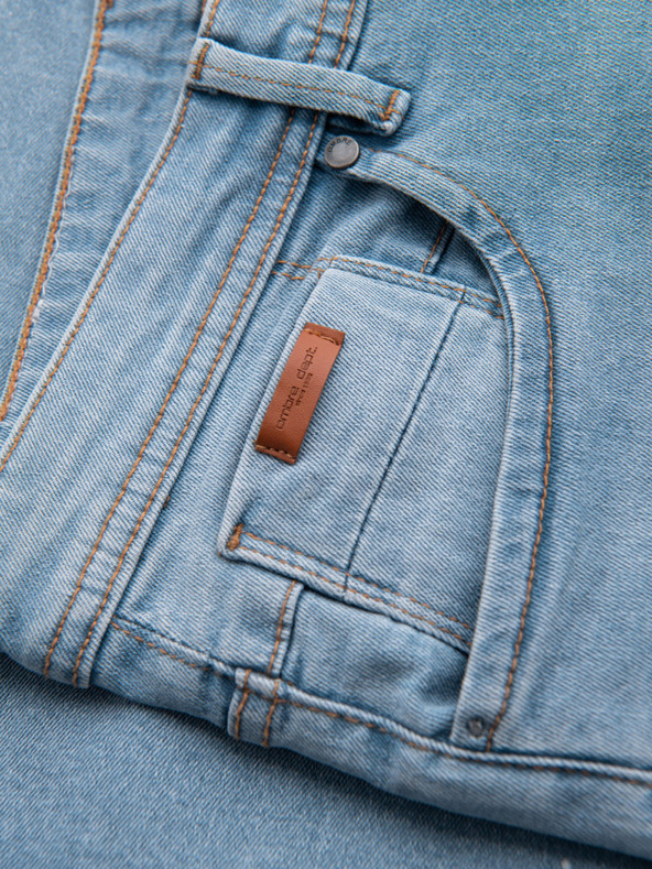 Ombre Clothing Herren-Jeanskurzhose mit zerrissenen Hosenbeinen - hellblau