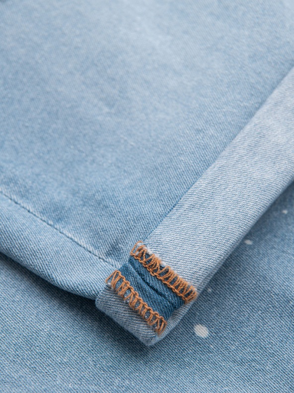 Ombre Clothing Herren-Jeanskurzhose mit zerrissenen Hosenbeinen - hellblau