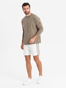 Ombre Clothing Herren-kurze Sweatshorts mit breiten Streifen - weiß