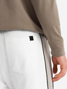Ombre Clothing Herren-kurze Sweatshorts mit breiten Streifen - weiß