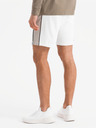 Ombre Clothing Herren-kurze Sweatshorts mit breiten Streifen - weiß