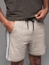 Ombre Clothing Herren-kurze Sweatshorts mit breiten Streifen - beige