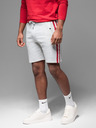 Ombre Clothing Herren-Sweatshorts mit Paspelierung und geripptem Bund - grau meliert