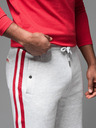 Ombre Clothing Herren-Sweatshorts mit Paspelierung und geripptem Bund - grau meliert
