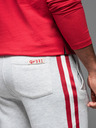 Ombre Clothing Herren-Sweatshorts mit Paspelierung und geripptem Bund - grau meliert