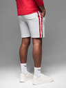 Ombre Clothing Herren-Sweatshorts mit Paspelierung und geripptem Bund - grau meliert