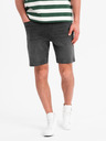 Ombre Clothing Herren-Shorts mit elastischem Bund und Wascheffekt - grau