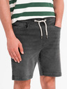 Ombre Clothing Herren-Shorts mit elastischem Bund und Wascheffekt - grau