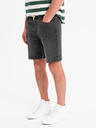 Ombre Clothing Herren-Shorts mit elastischem Bund und Wascheffekt - grau