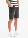 Ombre Clothing Herren-Shorts mit elastischem Bund und Wascheffekt - grau