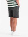 Ombre Clothing Herren-Shorts mit elastischem Bund und Wascheffekt - grau
