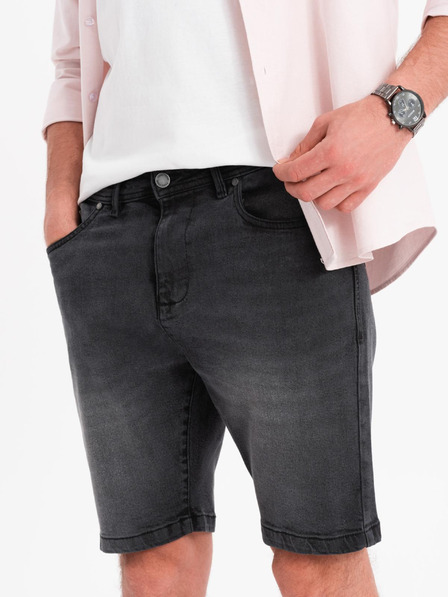 Ombre Clothing Herren-Jeansshorts in klassischer Passform - schwarz