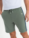 Ombre Clothing Herren-Sweatshorts mit Paspelierung und geripptem Bund - olivgrün