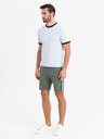 Ombre Clothing Herren-Sweatshorts mit Paspelierung und geripptem Bund - olivgrün