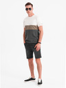Ombre Clothing Herren-Shorts mit elastischem Bund und Wascheffekt - schwarz