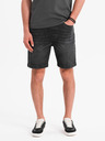 Ombre Clothing Herren-Shorts mit elastischem Bund und Wascheffekt - schwarz